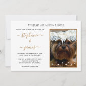 Humans Getting カスタム Marriedペットフォト結婚ズ 招待状 (正面)