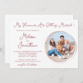 Humans Getting Married Pet Photoバラ金ゴールド 招待状 (正面/裏面)