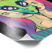 Humans Not 実在 Not -おもしろい漫画スタイルエイリアン外部 フォトプリント (角)