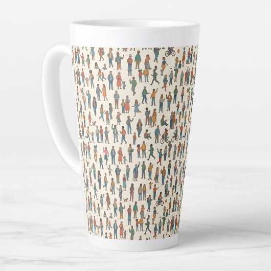 Humans Pattern カフェラテマグ (左アングル)