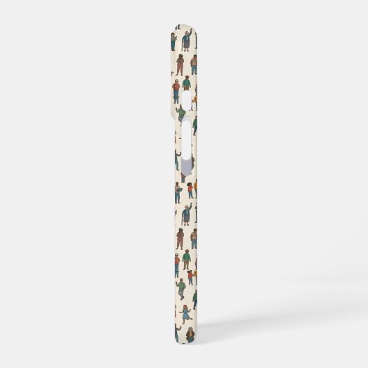 Humans Pattern iPhone 16ケース (左側面)