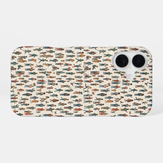 Humans Pattern iPhone 16ケース (裏面横)