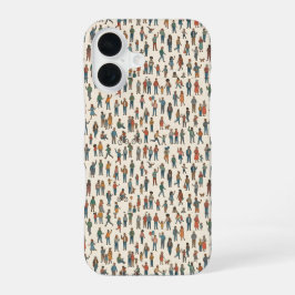 Humans Pattern iPhone 16ケース
