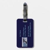 Humbackのクジラの荷物のラベル-尾肝蛭 ラゲッジタグ (裏面縦)