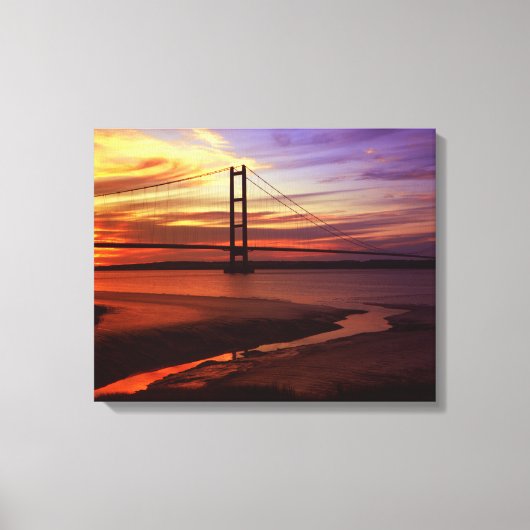 Humber カラフル Bridge Sunsetの写真 キャンバスプリント (正面)