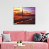 Humber カラフル Bridge Sunsetの写真 キャンバスプリント (インサイチュ (リビング))