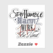 Humble Be Kind Self Improvement Handwritten Quote シール (シート)