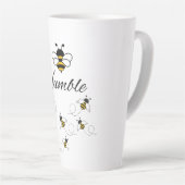 HUMBLE BUMBLE BEE WHITE BLACK CERAMIC 20 OZ. カフェラテマグ (右アングル)