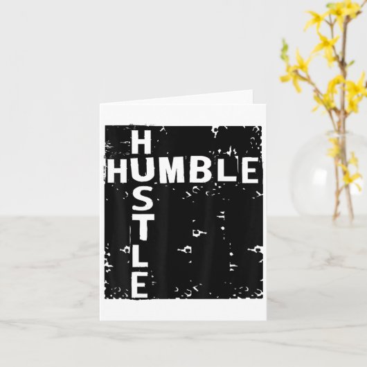 Humble Hustle Insrational Motivational Entrepreneu カード (黄色い花)