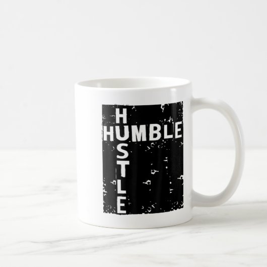 Humble Hustle Insrational Motivational Entrepreneu コーヒーマグカップ (右)