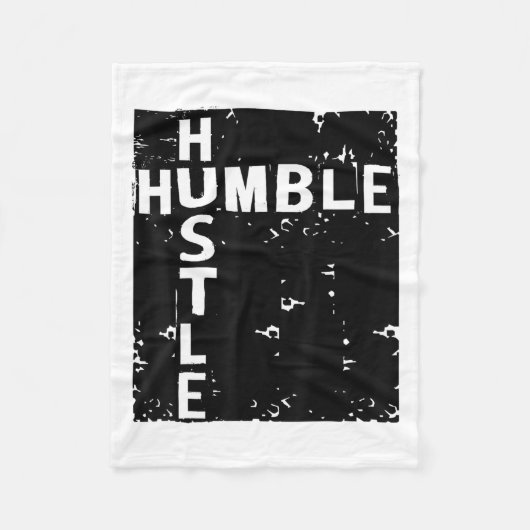 Humble Hustle Insrational Motivational Entrepreneu フリースブランケット (正面)