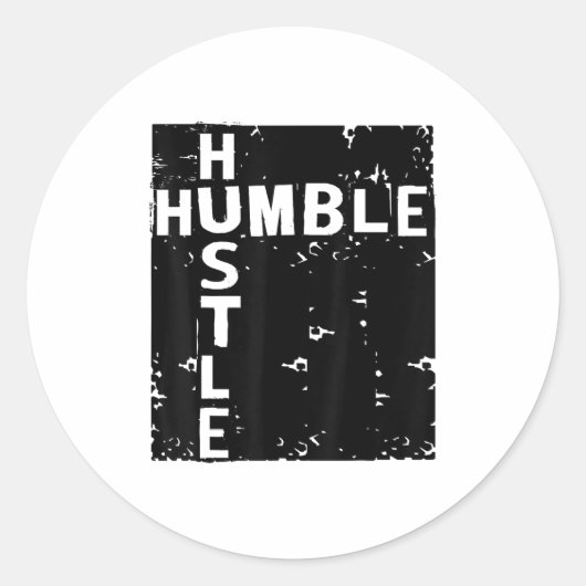 Humble Hustle Insrational Motivational Entrepreneu ラウンドシール (正面)