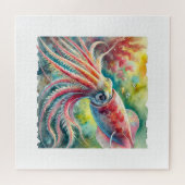 Humboldt squid 240824AREF112 - Watercolor ジグソーパズル (横)