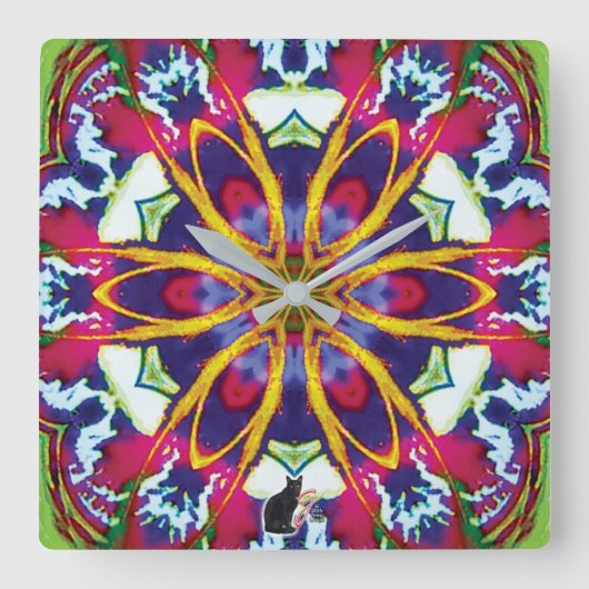 Hummers Kaleidoscope スクエア壁時計 (正面)