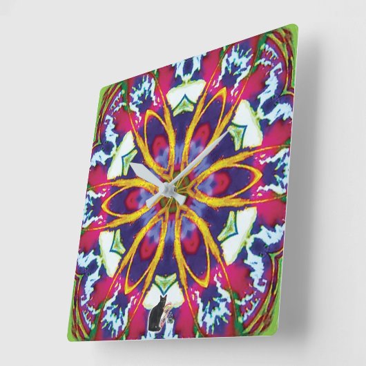 Hummers Kaleidoscope スクエア壁時計 (傾斜)