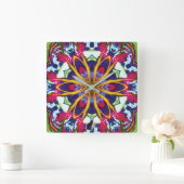 Hummers Kaleidoscope スクエア壁時計 (ホーム)