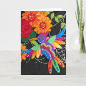 Hummiingbird Felt Sequin Beads Stitched Pretty  カード (正面)