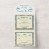 Humming bird & Hibiscus オールインワン招待状 (内側)