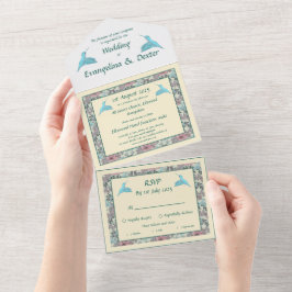 Humming bird & Hibiscus オールインワン招待状