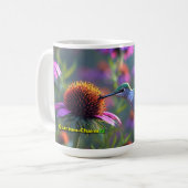 Humming birds love Echinacea 01 コーヒーマグカップ (正面左)