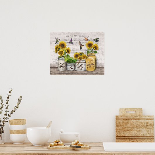 Hummingbirdあなたは私の太陽の光の引っ越し祝いパーティーギフト ポスター (キッチン)