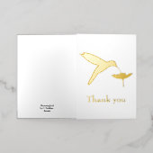 Hummingbirdありがとう 箔グリーティングカード (外側レイダウン)