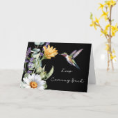 Hummingbirdとの12ステップ回復勇気付けられる カード (黄色い花)
