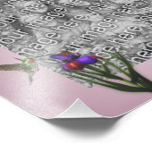 HummingbirdとIrisの花が独自の作成 フォトプリント (角)