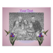 HummingbirdとIrisの花が独自の作成 フォトプリント (正面)