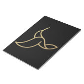 Hummingbirdのモノリンスタイル-金ゴールドオンブラック ノートパッド (アングル)