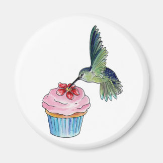 Hummingbirdカップケーキ愛が空中にある マグネット