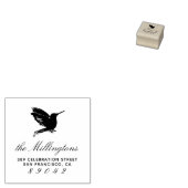 Hummingbirdシルエットファミリー名差出人住所 ラバースタンプ (押印)