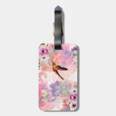 Hummingbirdパーソナライズされた水彩荷物タグ ラゲッジタグ (裏面縦)