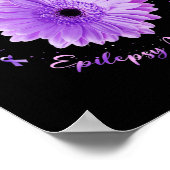 Hummingbirdヒマワリ紫リボンてんかん ポスター (角)