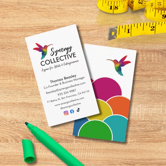 Hummingbirdビジネスロゴホワイト 名刺