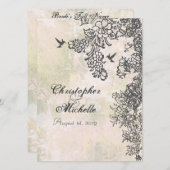 Hummingbirdフローラウェディング招待披露宴&RSVP 招待状 (正面/裏面)