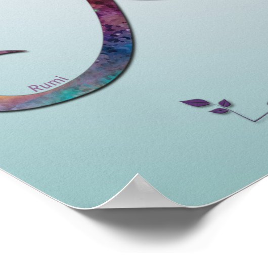 HummingbirdポスターとのRumi引用文 ポスター (角)