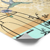 Hummingbirdヴィンテージ愛の鳥のシーティングチャート ポスター (角)