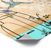 Hummingbirdヴィンテージ愛の鳥のシーティングチャート ポスター (角)