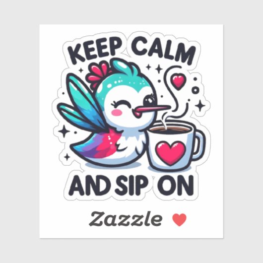Hummingbird保ステッカーでCalm and おもしろい Sip シール (シート)