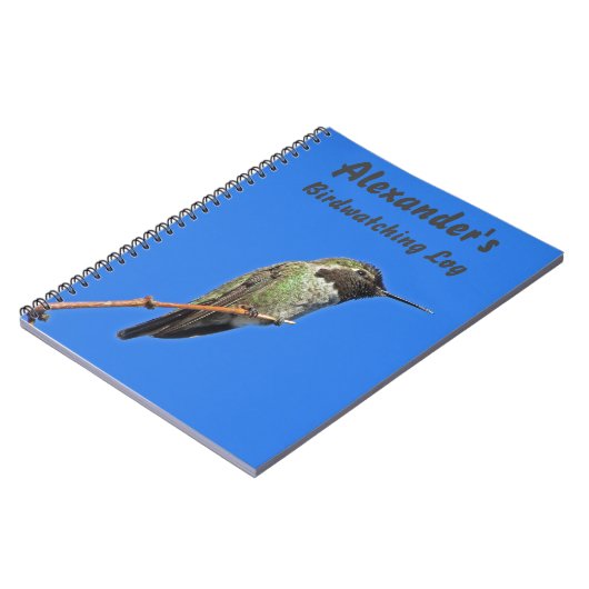 Hummingbird写真Avid Birder Birdwatching Log ノートブック (左側)