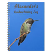 Hummingbird写真Avid Birder Birdwatching Log ノートブック (正面)