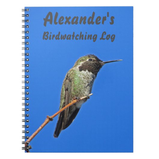 Hummingbird写真Avid Birder Birdwatching Log ノートブック (正面)