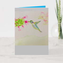 Hummingbird水色ハッピーバースデー2025メッセージ カード