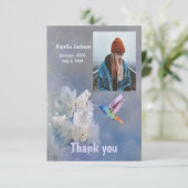 Hummingbird白感謝していい花がありがとう サンキューカード (スタンド正面)