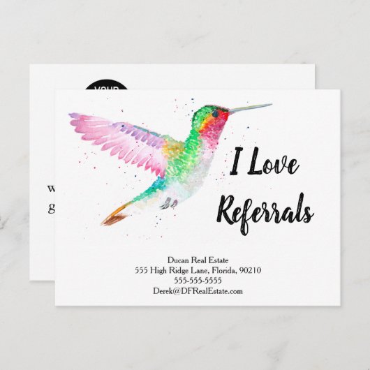 Hummingbird紹介実在マーケティング販売 ポストカード (正面/裏面)