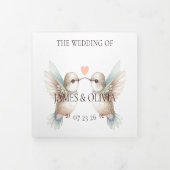 Hummingbird結婚の3つ折り追加フォト招待状 三つ折り招待状 (カバー)