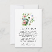 Hummingbird蝶ガールベイビーシャワーありがとう サンキューカード (正面)