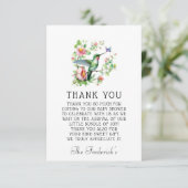 Hummingbird蝶ガールベイビーシャワーありがとう サンキューカード (スタンド正面)