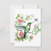 Hummingbird蝶ガールベイビーシャワーありがとう サンキューカード (裏面)